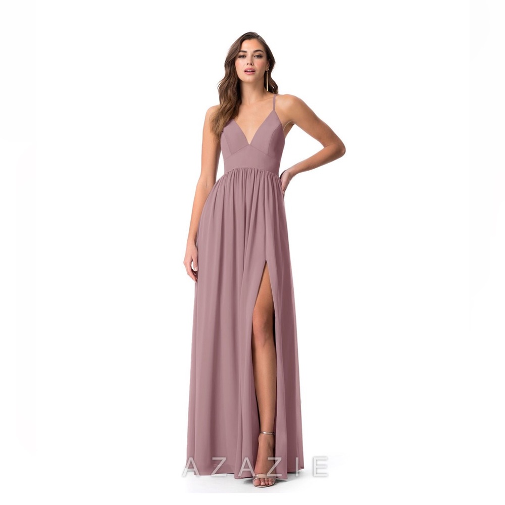 Azazzie Aaida a-line chiffon floor length dress